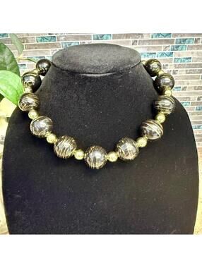 Vintage chunky boho style beaded necklace.